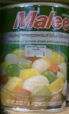 ฟรุตคอกเทลผสมลำไยในน้ำเชื่อม มาลี, malee 565 g, code 8853333000597