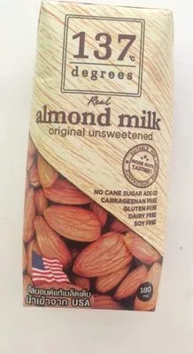 Almond milk original unsweetened 137 degree, 137 ดีกรี 180 ml, code 8854761951406