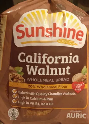 California Walnut Wholemeal bread Sunshine 320 g, code 8888010101649