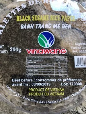 Galette riz et sesame Vinawang 200 g, code 8935000901007