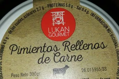 Pimientos rellenos de carne lukan gourmet , code 8980123008966