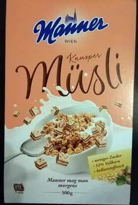 Knusper Müsli Manner 500 g ℮, code 9000331606101