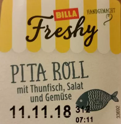 Pita Roll mit Thunfisch, Salat und Gemüse Billa Freshy 220 g, code 9002233059801