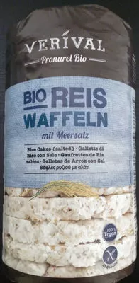 Bio Reiswaffeln, mit Meersalz Veríval, Veríval Pronurel Bio, Verival 100 g, code 9004617007583