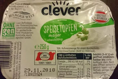 Speisetopfen mager streichfähig Clever 250 g, code 9009504007998