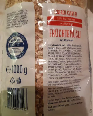 Früchtemüsli Clever 1000 g, code 9010158001423