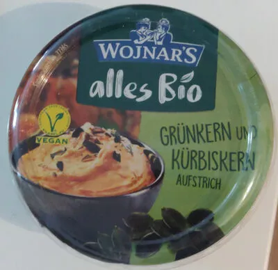 Grünkern und Kürbiskern Aufstrich Wojnars, Alles Bio 150, code 9011500721402