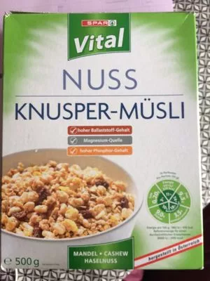 Spar Vital Knuspermüsli, Nuss Spar , code 9100000142005