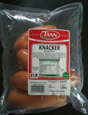 Knacker, geräuchert Tann 1 kg, code 9100200099512