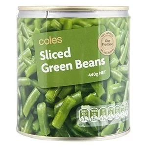 Coles Green Sliced Beans Coles 440g, code 9300601044955