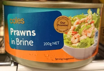 Coles Prawns in Brine Coles 200g, code 9300601185559