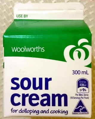 Sour Cream For Dolloping and Cooking Woolworths 300g, code 9300633032197