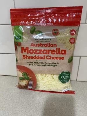 Australian Mozzarella shredded cheese Woolworths 500g, code 9300633326197