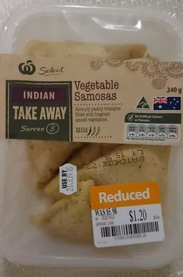 Vegetable Samosas Woolworths Select, Woolworths 240 g, code 9300633346836