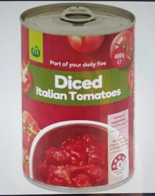 Diced Italian Tomatoes Woolworths 400 g, code 9300633904197