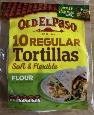 10 regular tortillas soft and flexible Old El Paso 400g, code 9300695002619