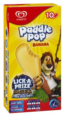 Paddle Pop Banana Paddle Pop, Streets, Unilever 680ml, code 9310016800596