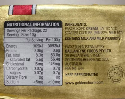 Golden Churn Butter Unsalted Golden Churn 227 g, code 9310079305861