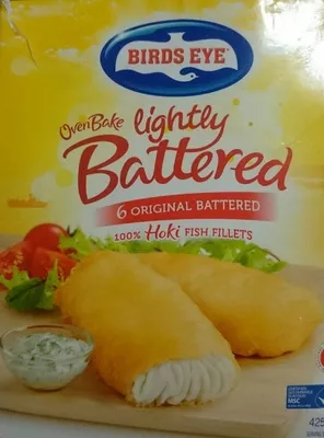 6 Original Batttered Hoki Fish Fillets Birds Eye 425g, code 9310081414698