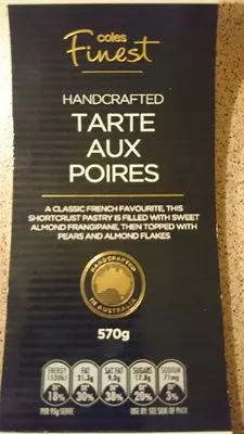 Handcrafted Tarte Aux Poires Coles, Coles Finest 570g, code 9310645099583