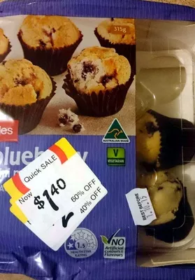 Blueberry Muffins Coles 9 pack 375g, code 9310645107219