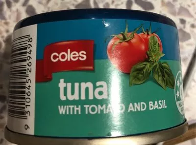 Tuna with tomato and basil Coles , code 9310645269498