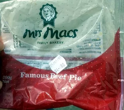 Famous Beef Pie Mrs Macs 200 g, code 9310663800017