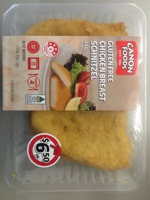 Gluten free chicken breast schnitzel Canon Foods 440g, code 9318693048294