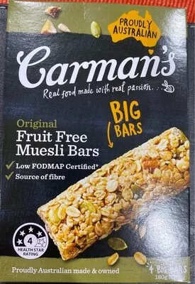 Original fruit free muesli bars Carman's , code 9319133334113