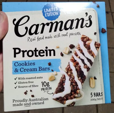 Protein Cookies & Cream Bars Carman's 200 g, code 9319133335585