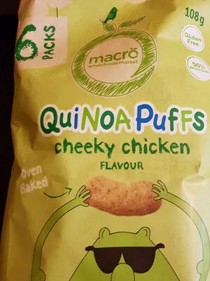 Quinoa Puffs cheeky chicken flavour macro 108 g, code 9339687072873