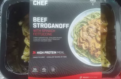 Beef stroganoff with spinach fettuccine My Muscle Chef 330g, code 9353333000140