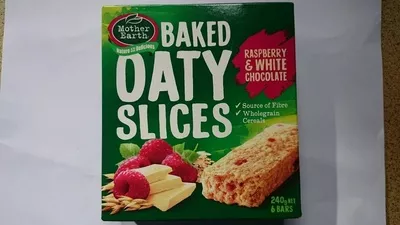 Baked Oaty Slices Raspberry & White Chocolate Mother Earth , code 9416050901289