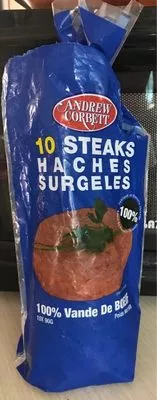 10 Steaks Hachés Surgelés Andrew Corbett 900 g (10 * 90 g), code 9417915001878